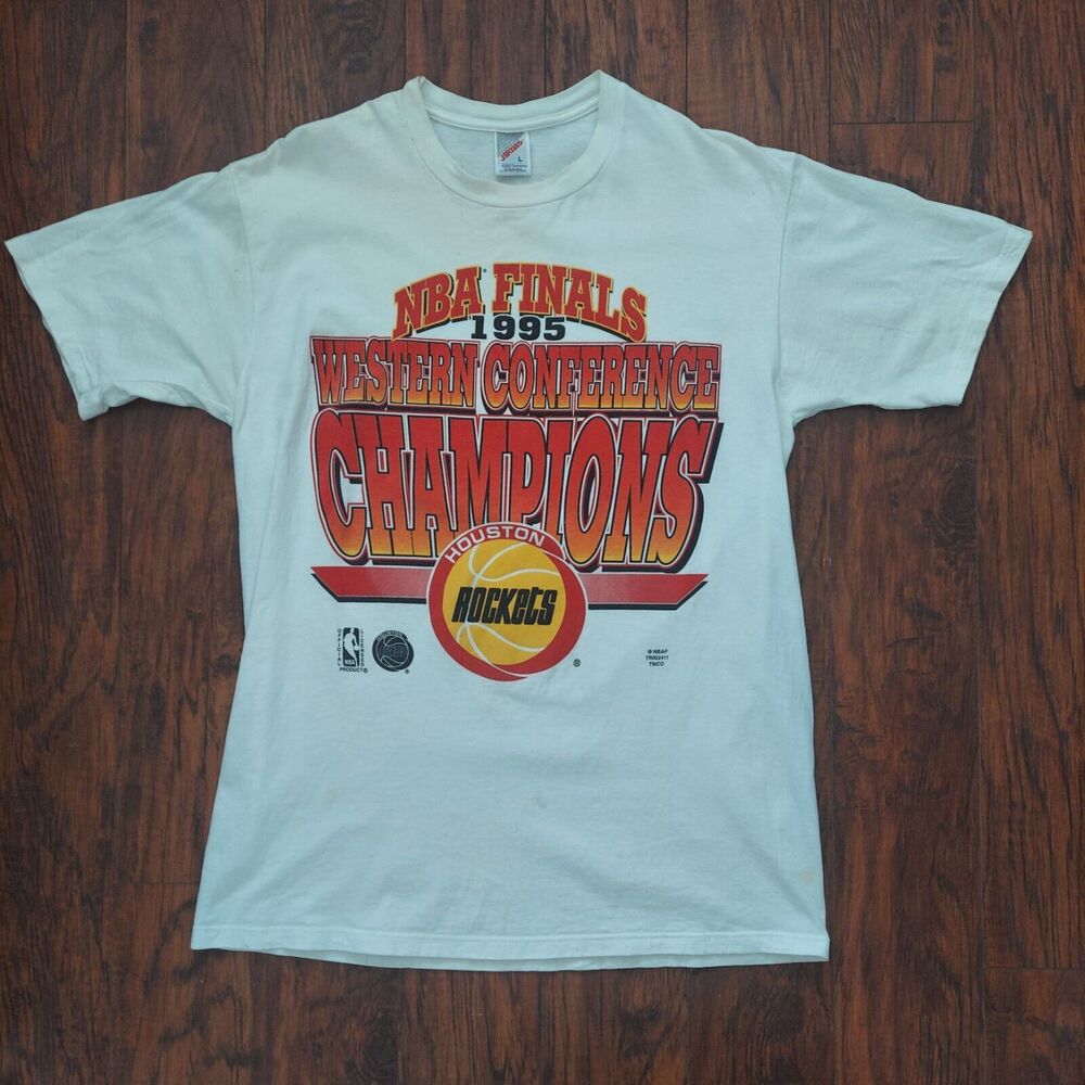 1995 NBA Houston Rockets Western Conference Finals T Shirt Sz Large Jerzees USA